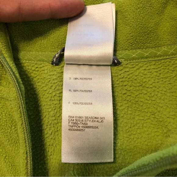 The North Face TKA100 Green Quarter Zip Mock Neck Fleece Pullover Size S/P - Picture 10 of 10